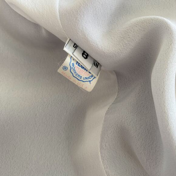 Vintage Bill Blass 2 PC Skirt Suit Blazer Color Block White Blue Women's Size 8 - Picture 9 of 9